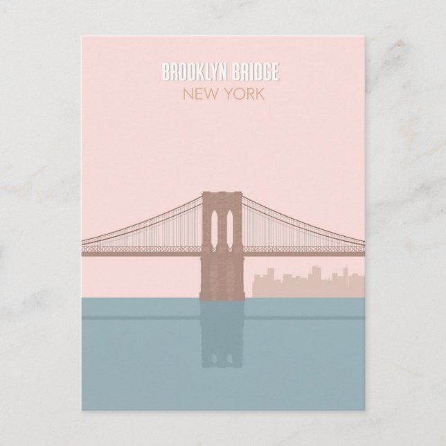 Postal Brooklyn Bridge New York Minimalist Art (Anverso)