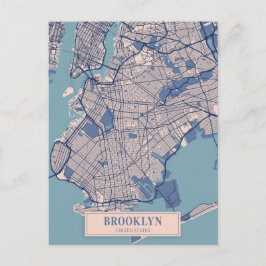 Postal Brooklyn Estados Unidos Mapa de la ciudad ventosa