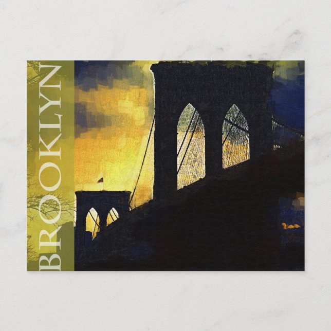 Postal Brooklyn, Nueva York, The Brooklyn Bridge (Anverso)