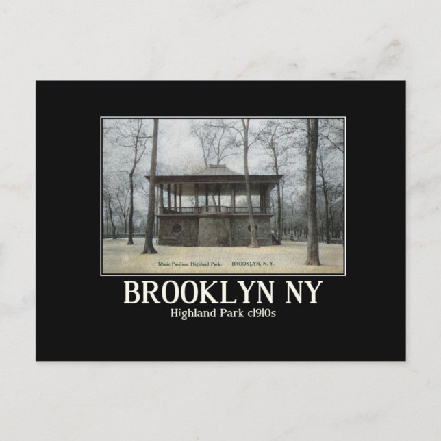 Postal Brooklyn NY Highland Park, Music Pavilion, (Anverso)