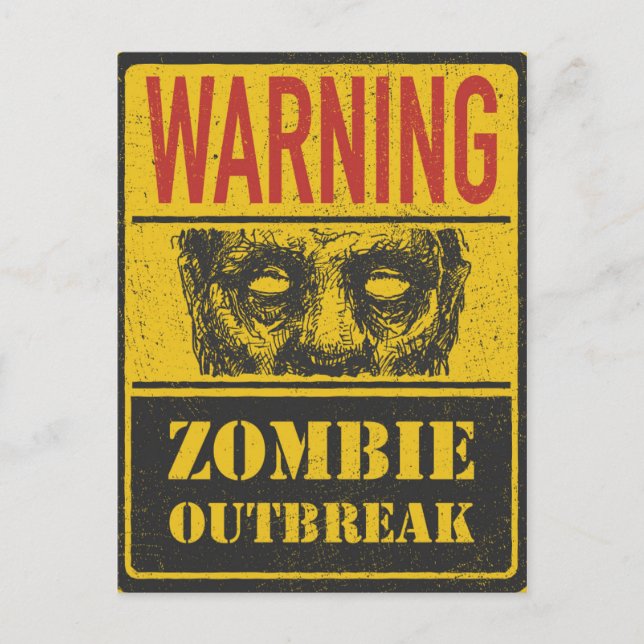 Postal Brote de poster Zombie. Junta de Rótulo con zombi (Anverso)