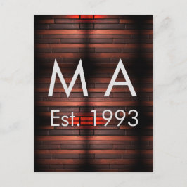 Postal Brown rustic brick stone add name letter year date