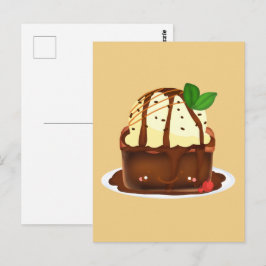 Postal Brownie de chocolate con helado de vainilla