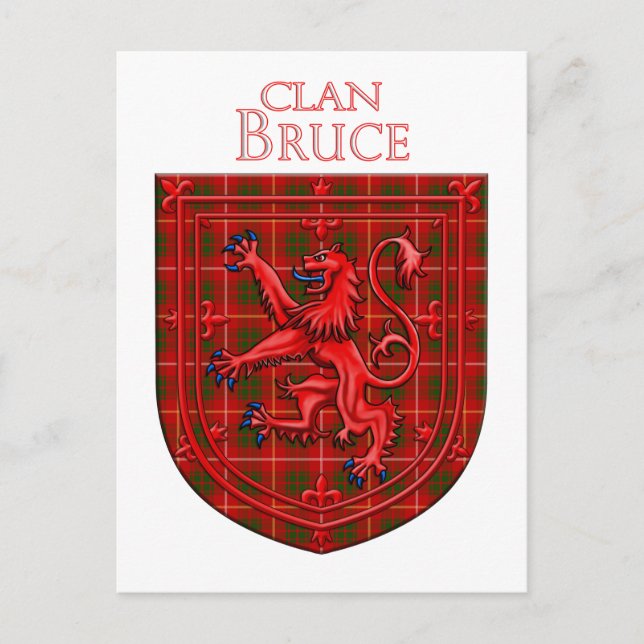 Postal Bruce Tartan Scottish Plaid Lion Rampant (Anverso)