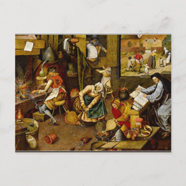 Postal Brueghel the Younger - El alquimista, arte fino (Anverso)