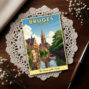Postal Bruges, Bélgica Viajes Antiguos Años 60