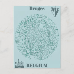 Postal Bruges map