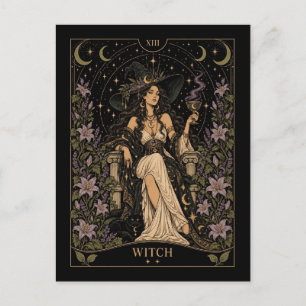 Postal Bruja, Arte del Tarot Starlit