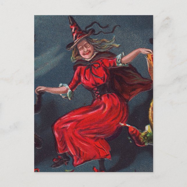 Postal Bruja bailarina de Halloween (Anverso)