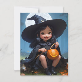 Postal Bruja bebé de Halloween