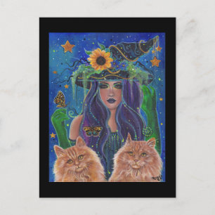 Postal bruja Clara Halloween de Renee L. Lavoie