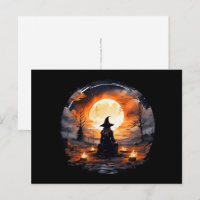 Bruja con velas y fuego - Wicca Halloween 2