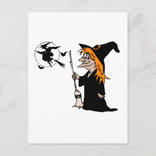 Postal bruja de halloween