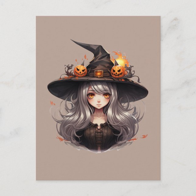 Postal Bruja de Halloween (Anverso)