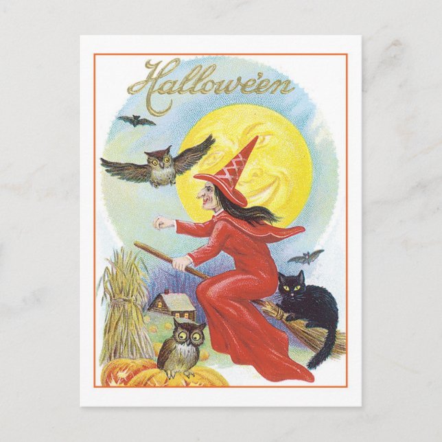 Postal Bruja de Halloween (Anverso)