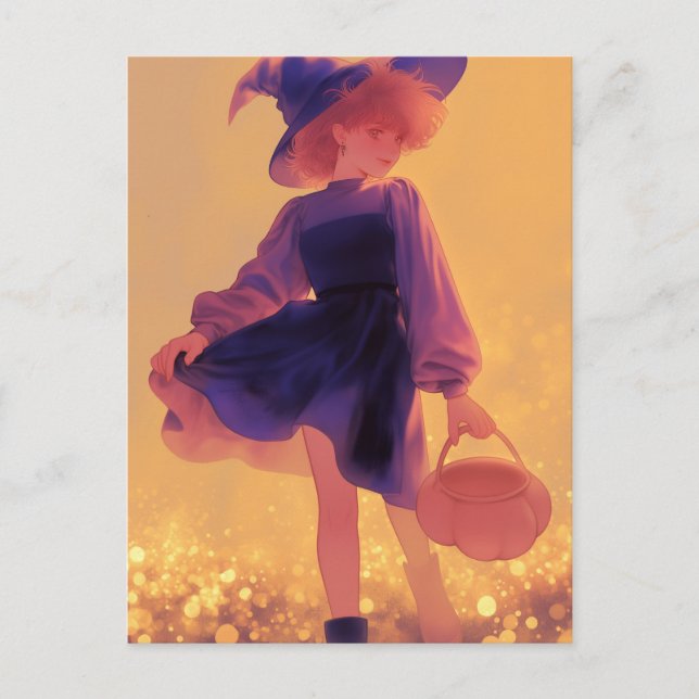 Postal Bruja de Halloween (Anverso)