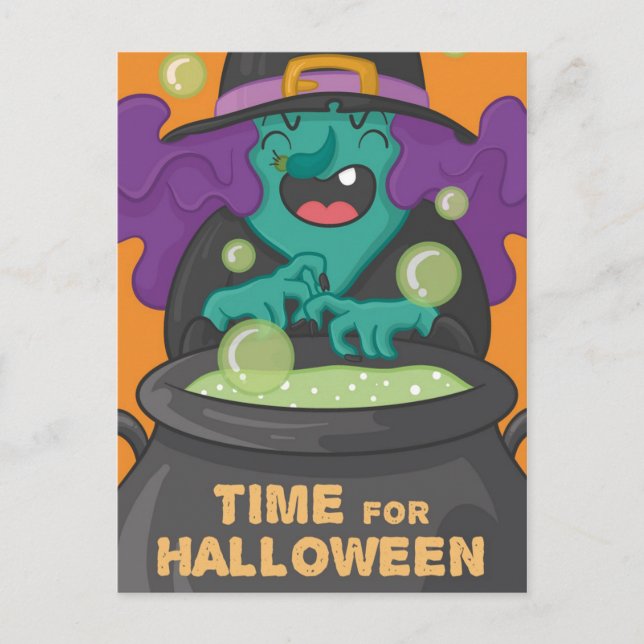 Postal Bruja de Halloween (Anverso)