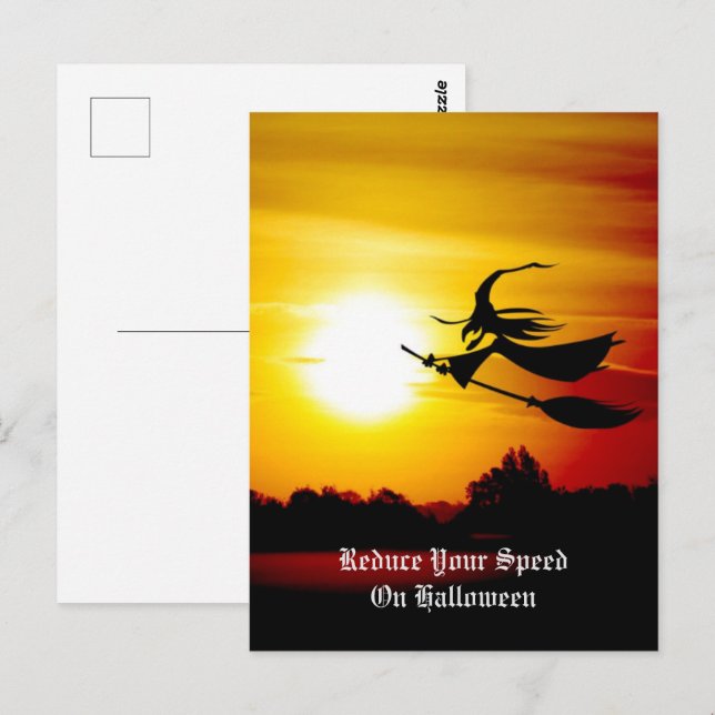 Postal Bruja de Halloween (Anverso / Reverso)