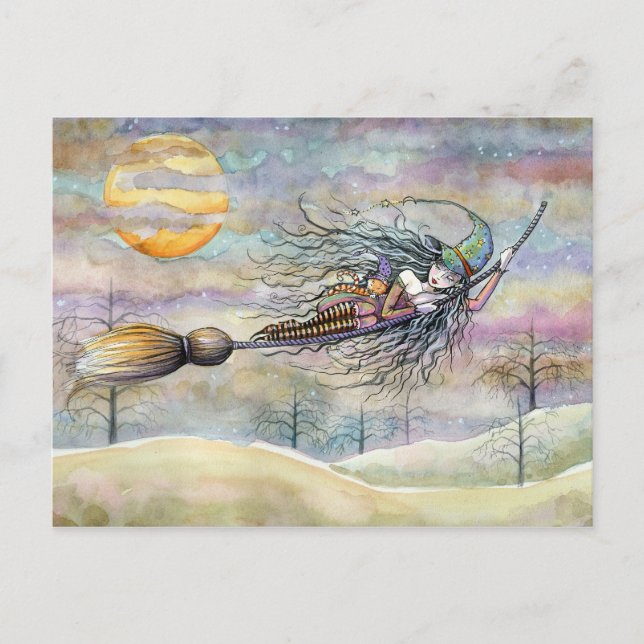 Postal bruja de Halloween de Molly Harrison (Anverso)