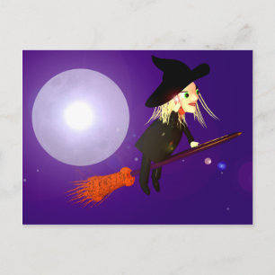 Postal Bruja de Halloween en el teléfono móvil
