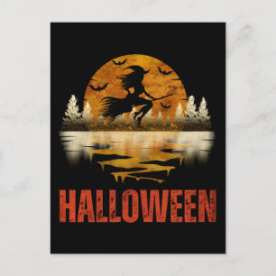 POSTAL BRUJA DE NOCHE DE HALLOWEEN