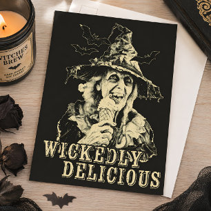Postal Bruja de Summerween con helado Gótico Espeluznante