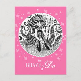 Postal Bruja del mar de Gingerbread | Rosa
