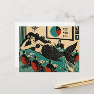 Postal Bruja del Mar de Mitad de Siglo en el Día de Reuni