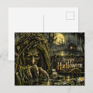Postal Bruja del Pantano Halloween en el Pantano Embruj