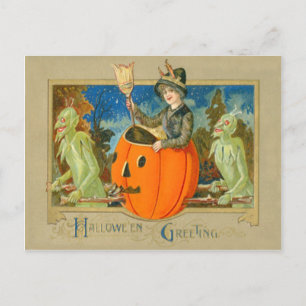 Postal Bruja Demonio Jack O Lantern Diablo