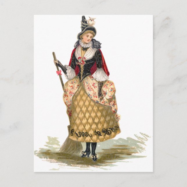 Postal Bruja elegante (Anverso)
