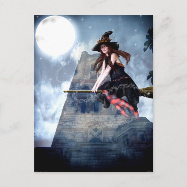 Postal Bruja en una habitación (postal) (Anverso)