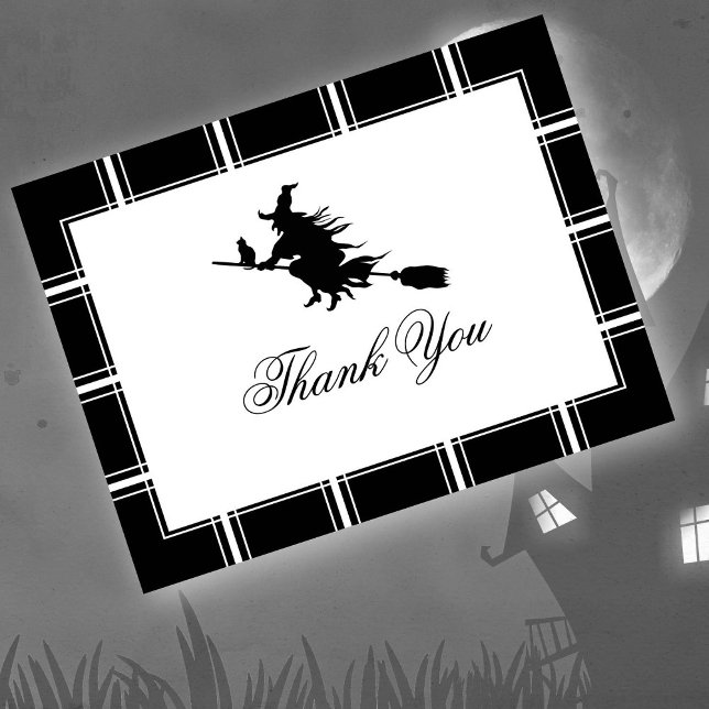 Postal Bruja Gracias Halloween Black (Subido por el creador)