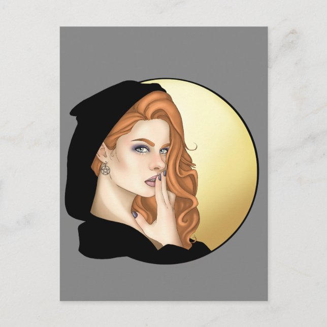 Postal Bruja lunar (Anverso)