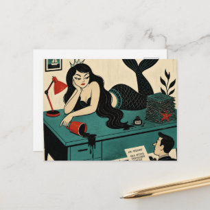 Postal Bruja Marina de Época en Escritorio