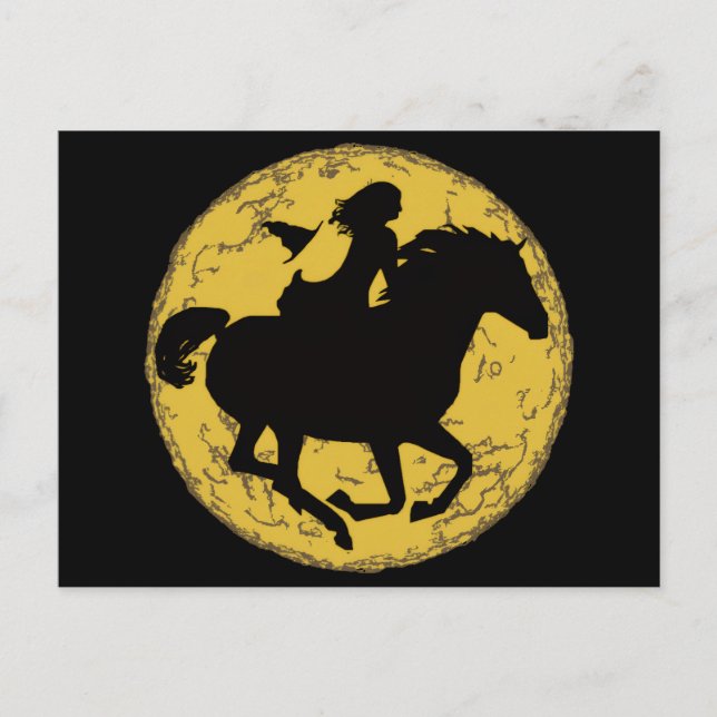 Postal Bruja montando a caballo (Anverso)
