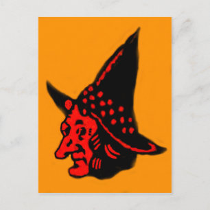Postal Bruja Naranja Halloween