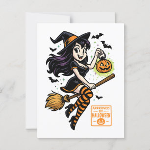 Postal Bruja personalizado - Aprobada por Halloween