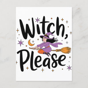 Postal Bruja, por favor - Diversión y diseño de Halloween