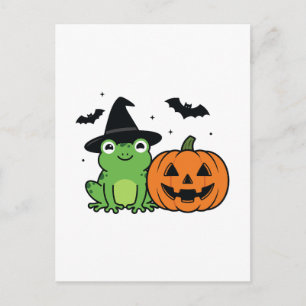 Postal Bruja Rana Halloween Espeluznante Coven de Anfibio