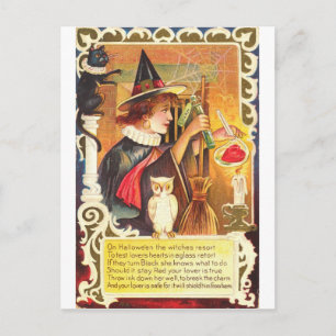 Postal Bruja romántica