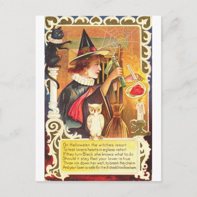 Postal Bruja romántica (Anverso)