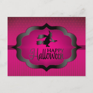 Postal Bruja rosa de Halloween
