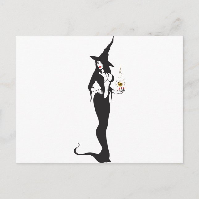 Postal bruja vamp de halloween (Anverso)