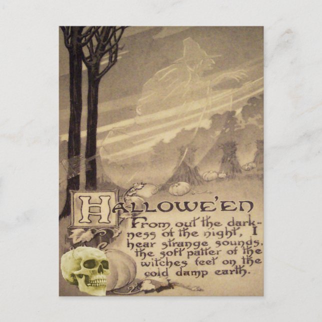 Postal Bruja voladora (Anverso)