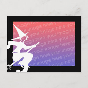 Postal bruja voladora aterradora - añade tu foto