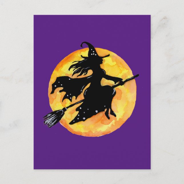 Postal Bruja y luna (Anverso)