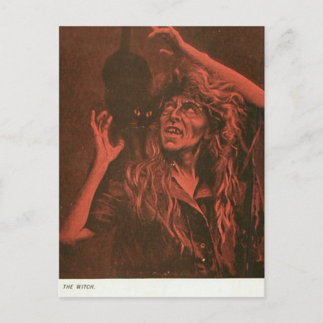 Postal Bruja y su gato (Anverso)