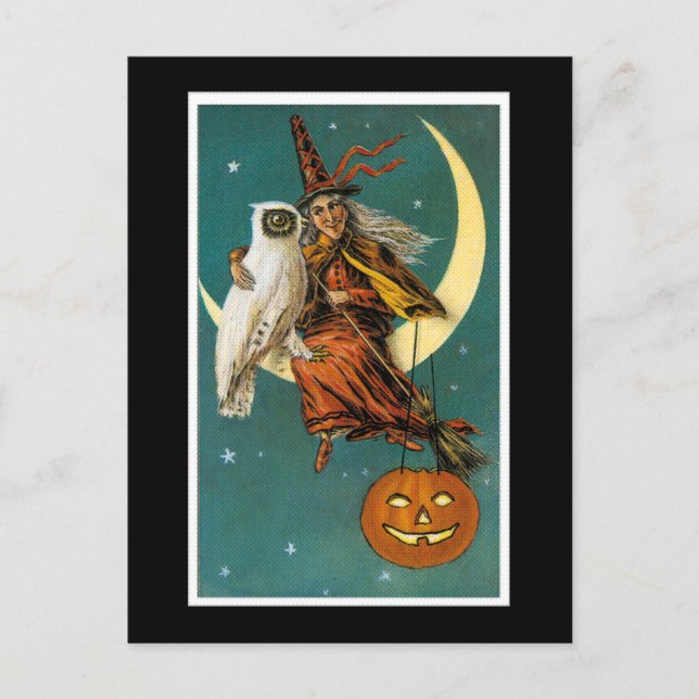 Postal Bruja y su lechuza (Anverso)