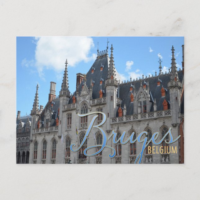 Postal Brujas Bélgica | Edificio de la Corte de Provenza (Anverso)